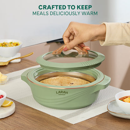 Larah Glaze Thermoware Casserole, Green
