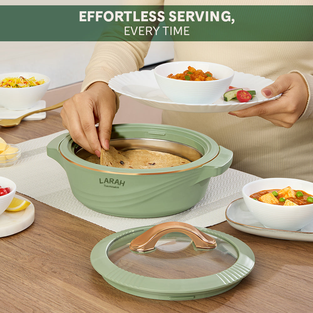 Larah Glaze Thermoware Casserole, Green