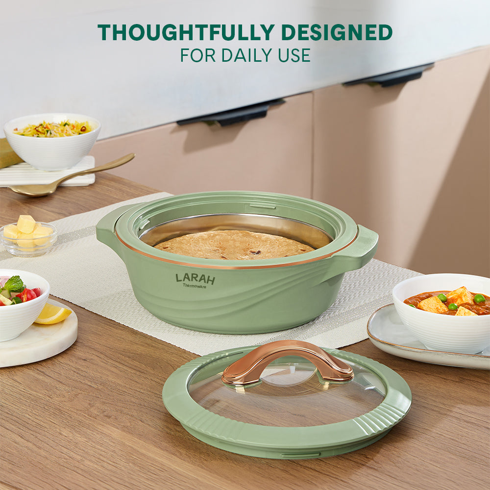 Larah Glaze Thermoware Casserole, Green