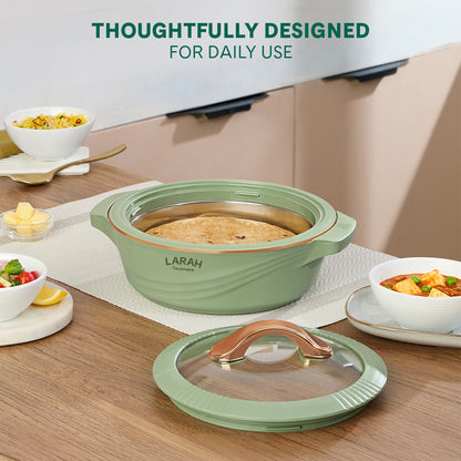 Larah Glaze Thermoware Casserole, Green