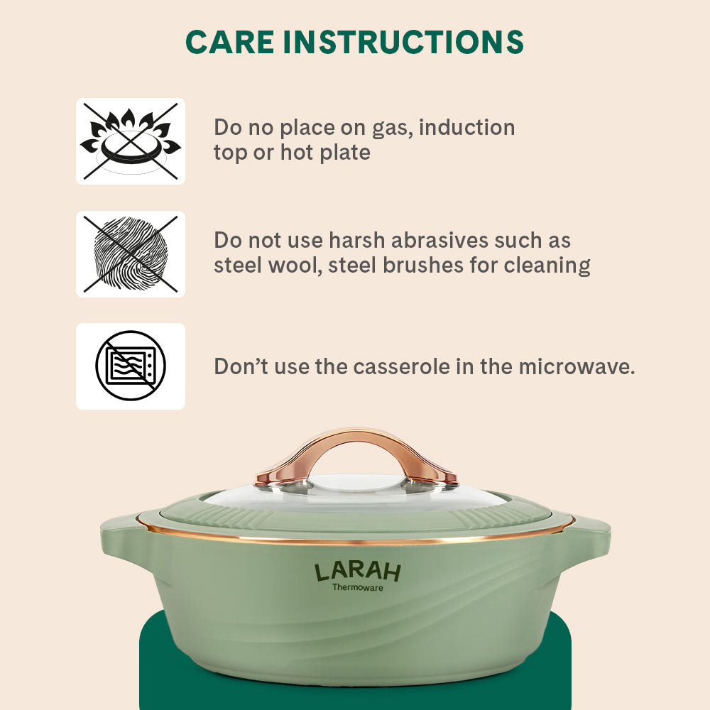 Larah Glaze Thermoware Casserole, Green