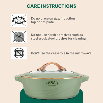 Larah Glaze Thermoware Casserole, Green