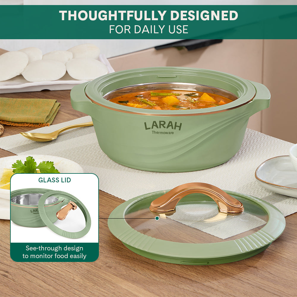 Larah Glaze Thermoware Casserole, Green