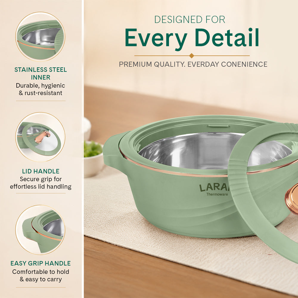 Larah Glaze Thermoware Casserole, Green