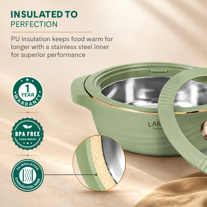 Larah Glaze Thermoware Casserole, Green