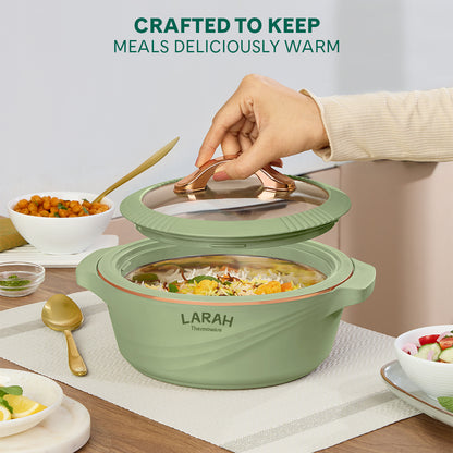 Larah Glaze Thermoware Casserole, Green