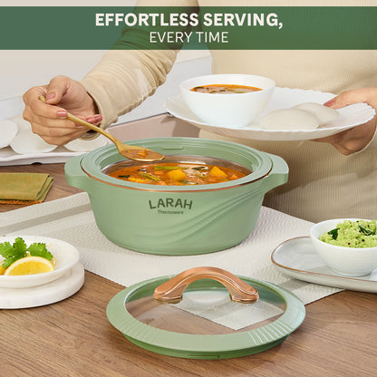 Larah Glaze Thermoware Casserole, Green