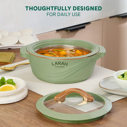Larah Glaze Thermoware Casserole, Green