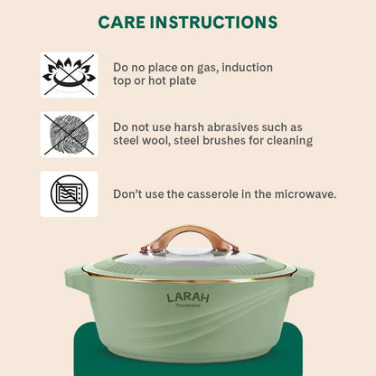 Larah Glaze Thermoware Casserole, Green