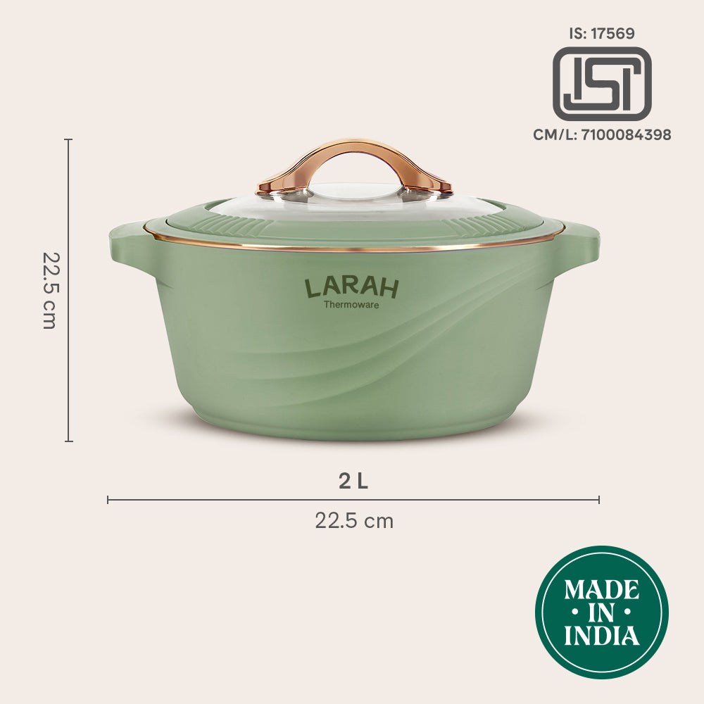 Larah Glaze Thermoware Casserole, Green