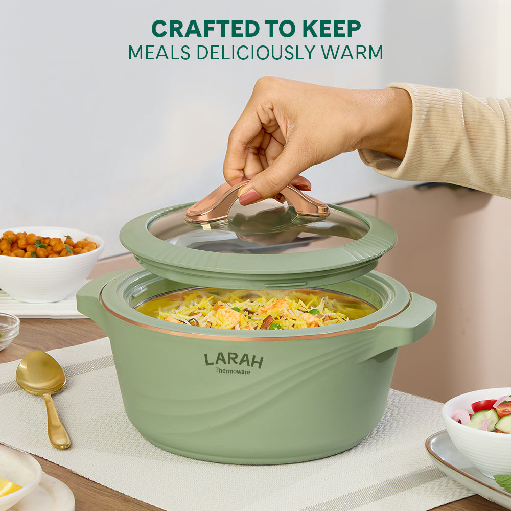 Larah Glaze Thermoware Casserole, Green