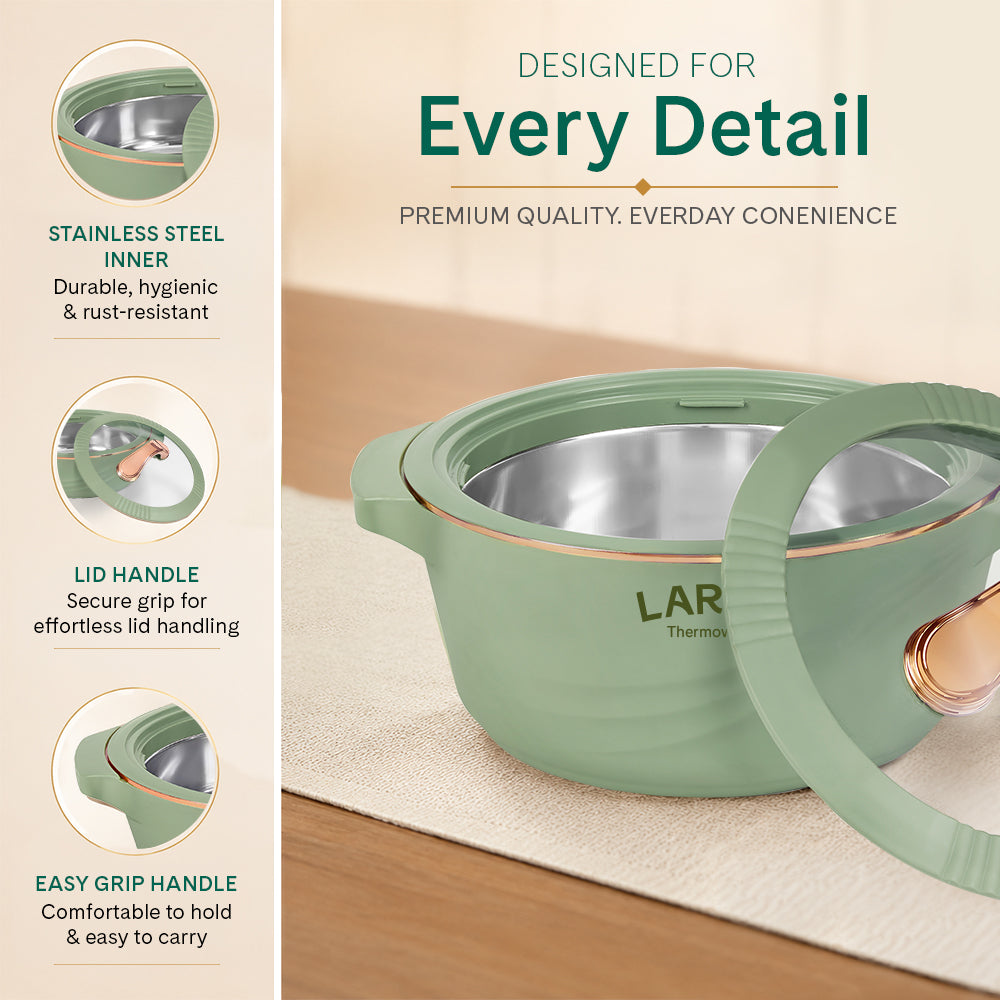 Larah Glaze Thermoware Casserole, Green