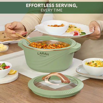 Larah Glaze Thermoware Casserole, Green