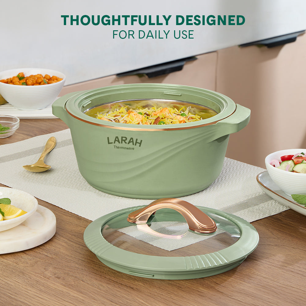 Larah Glaze Thermoware Casserole, Green