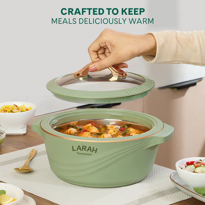 Larah Glaze Thermoware Casserole, Green