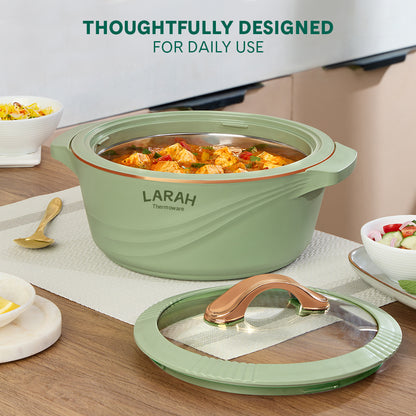 Larah Glaze Thermoware Casserole, Green