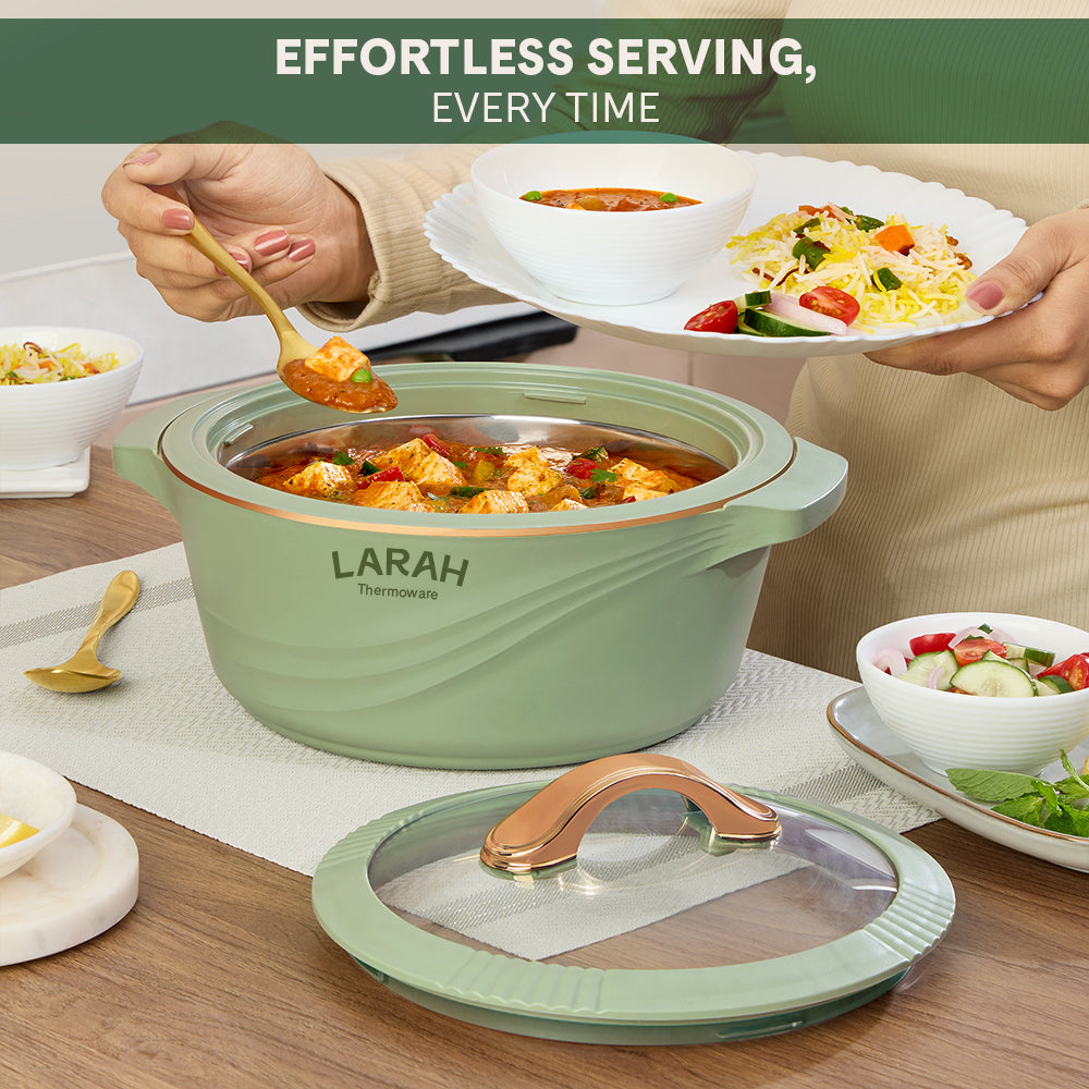 Larah Glaze Thermoware Casserole, Green