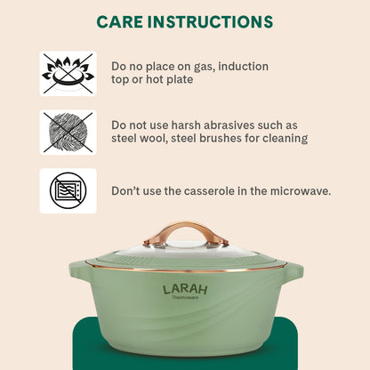 Larah Glaze Thermoware Casserole, Green