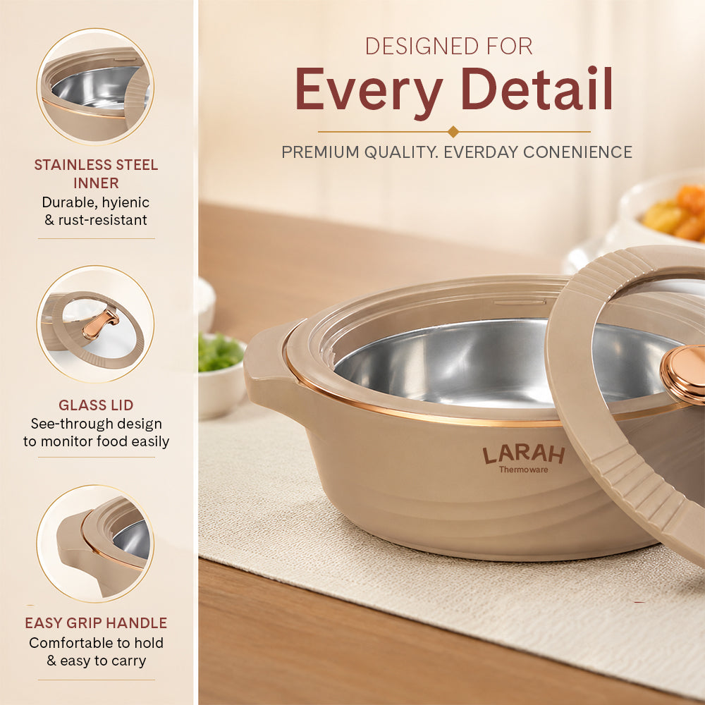 Larah Glaze Thermoware Casserole, Brown