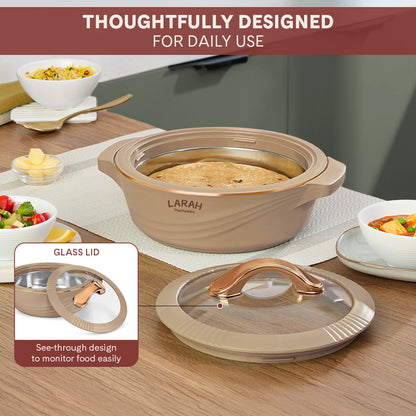 Larah Glaze Thermoware Casserole, Brown