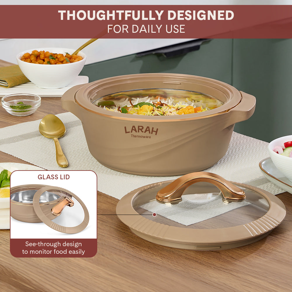 Larah Glaze Thermoware Casserole, Brown