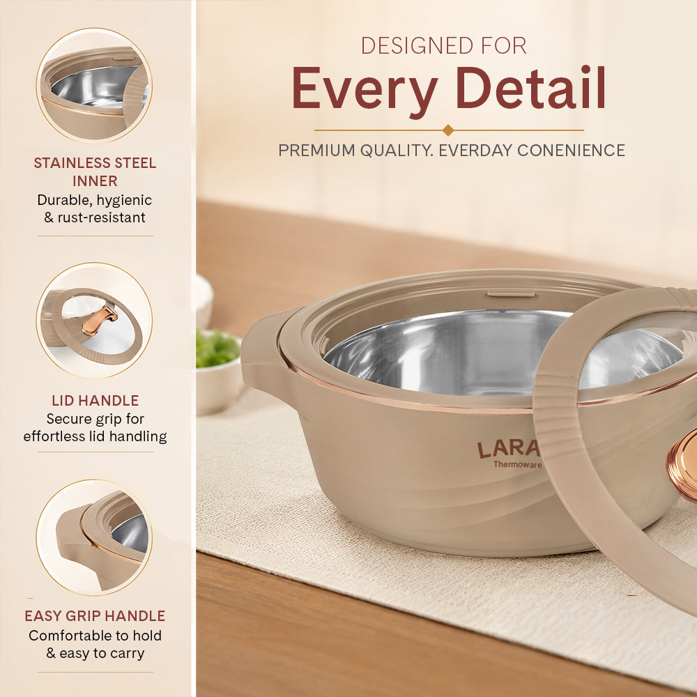 Larah Glaze Thermoware Casserole, Brown