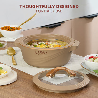 Larah Glaze Thermoware Casserole, Brown
