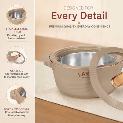 Larah Glaze Thermoware Casserole, Brown