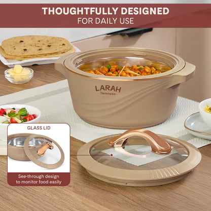 Larah Glaze Thermoware Casserole, Brown
