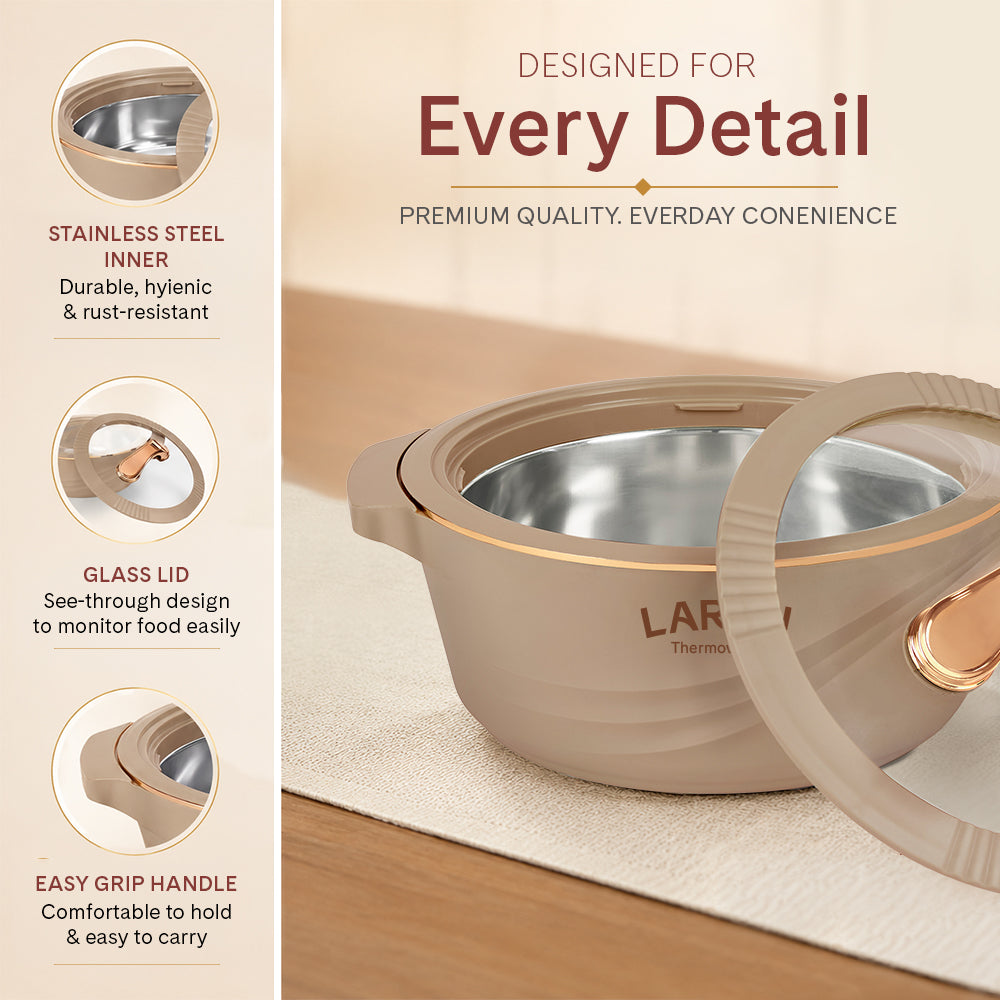 Larah Glaze Thermoware Casserole, Brown