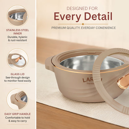 Larah Glaze Thermoware Casserole, Brown