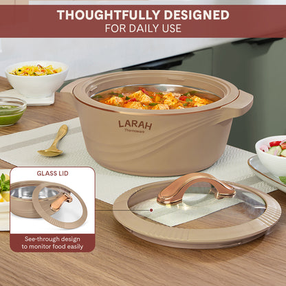 Larah Glaze Thermoware Casserole, Brown