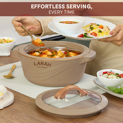 Larah Glaze Thermoware Casserole, Brown