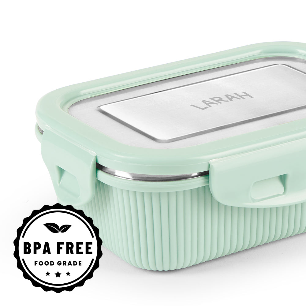 Larah Freshbyte Rectangular Lunch Box, Pale Green