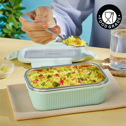 Larah Freshbyte Rectangular Lunch Box, Pale Green