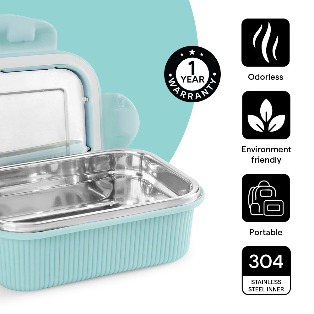 Larah Freshbyte Rectangular Lunch Box, Mint
