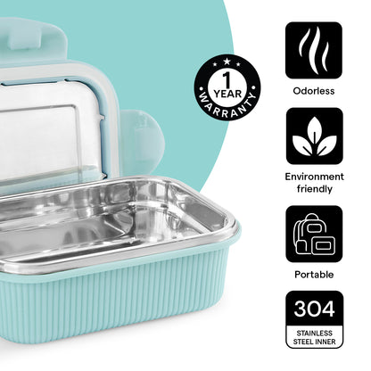Larah Freshbyte Rectangular Lunch Box, Mint