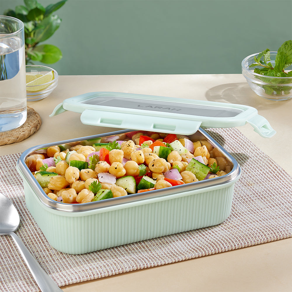 Larah Freshbyte Rectangular Lunch Box, Pale Green
