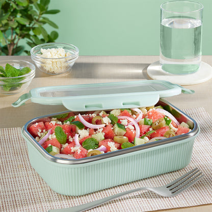Larah Freshbyte Rectangular Lunch Box, Pale Green