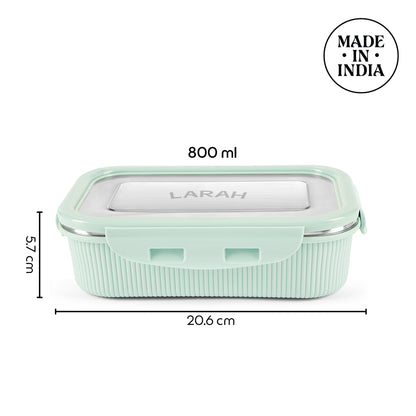 Larah Freshbyte Rectangular Lunch Box, Pale Green