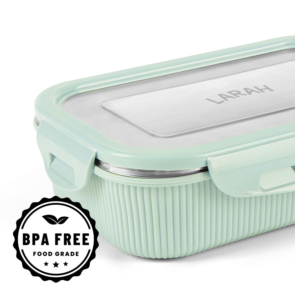Larah Freshbyte Rectangular Lunch Box, Pale Green