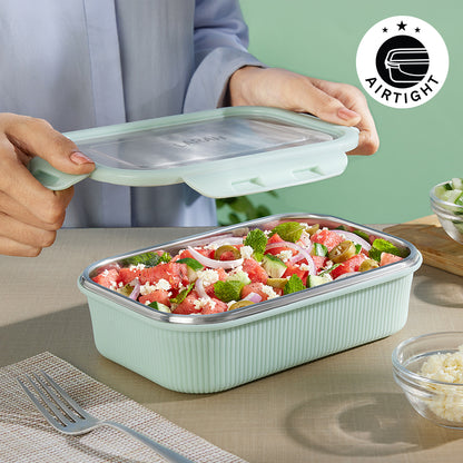 Larah Freshbyte Rectangular Lunch Box, Pale Green