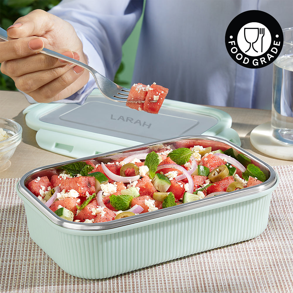 Larah Freshbyte Rectangular Lunch Box, Pale Green