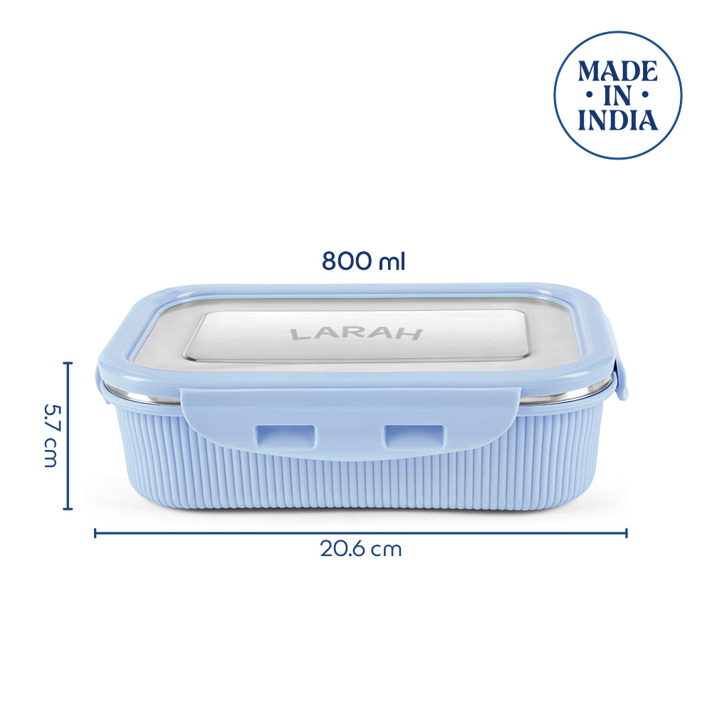 Larah Freshbyte Rectangular Lunch Box, Sky Blue