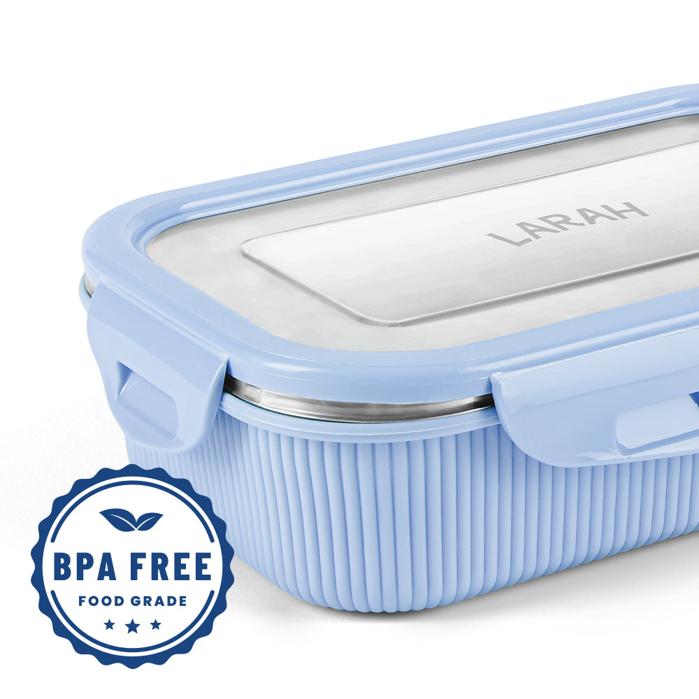 Larah Freshbyte Rectangular Lunch Box, Sky Blue