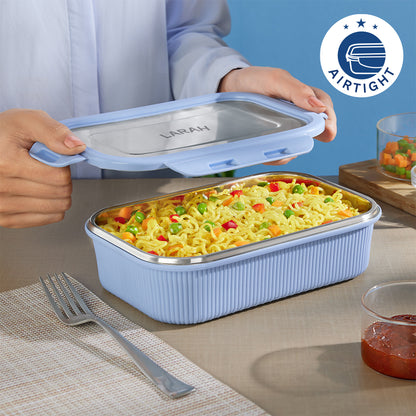 Larah Freshbyte Rectangular Lunch Box, Sky Blue