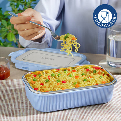 Larah Freshbyte Rectangular Lunch Box, Sky Blue