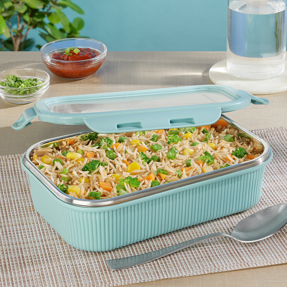 Larah Freshbyte Rectangular Lunch Box, Mint