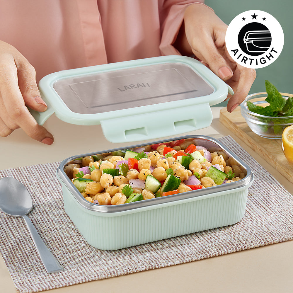Larah Freshbyte Rectangular Lunch Box, Green