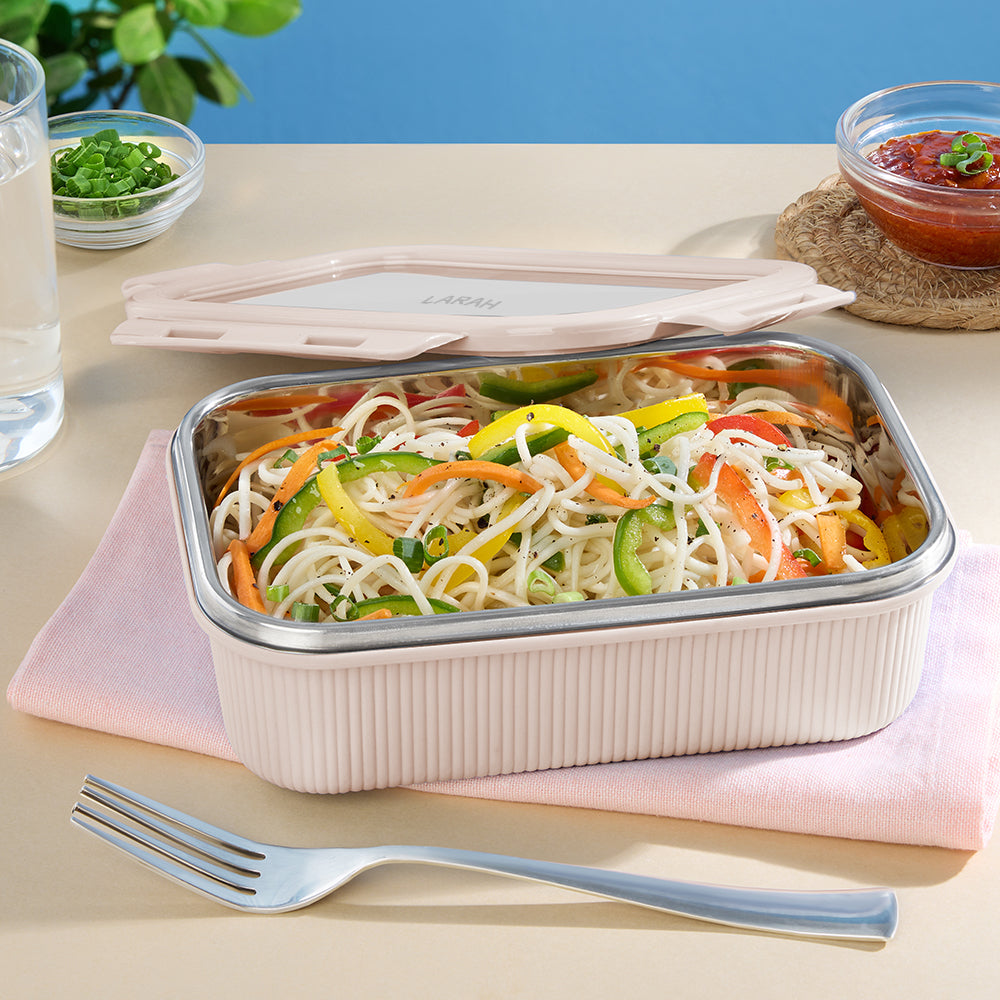 Larah Freshbyte Rectangular Lunch Box, Beige